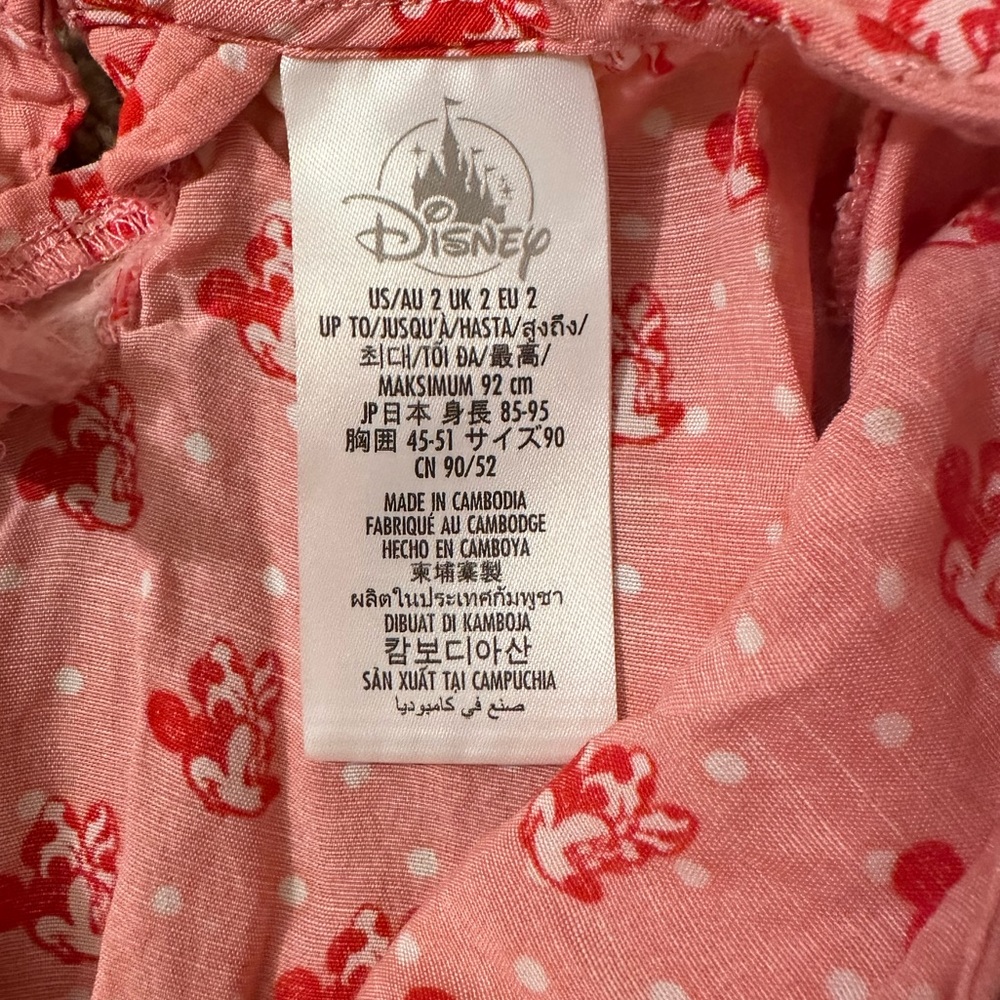 Disney Pink and Red Minnie Mouse Swim Coverup Toddler Girl Size 2 - Picture 5 of 5
